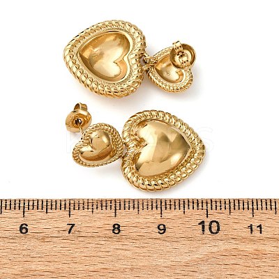 304 Stainless Steel Dangle Stud Earrings EJEW-K315-03B-G-1