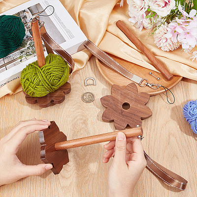DIY Wooden Yarn Holder Kits TOOL-OC0002-04-1