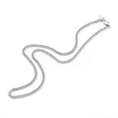 Non-Tarnish 304 Stainless Steel Diamond Cut Cuban Link Chain Necklaces NJEW-JN03368-02-1