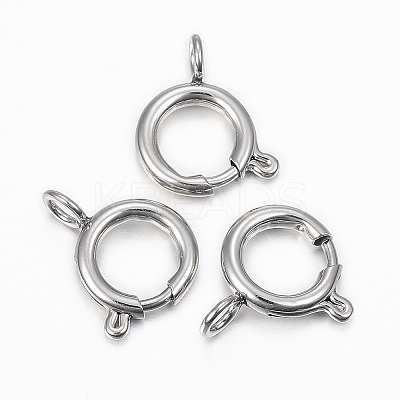 Tarnish Resistant 304 Stainless Steel Smooth Surface Spring Ring Clasps LS-STAS-H396-D-02P-1