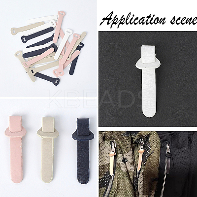 24Pcs 4 Colors Imitation Leather Zipper Pull Fixer Replacement for Tab Luggage Purse Repair Accessories DIY-GF0011-62A-1