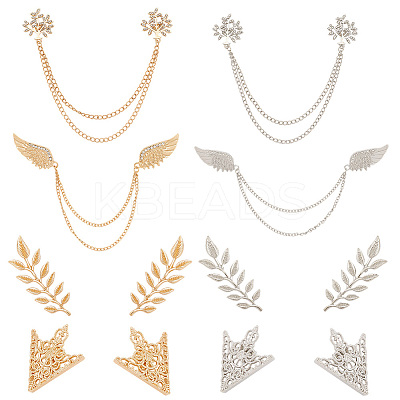Alloy Rhinestone Hanging Chain Brooches &  Tie Collar Pis JEWB-CY0001-02-1
