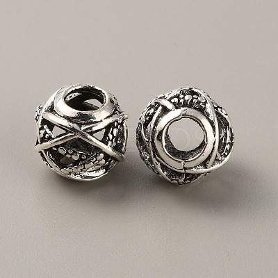 Tibetan Style Alloy European Beads FIND-TAC0002-065E-01-1