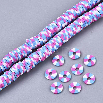 Handmade Polymer Clay Beads Strands CLAY-R091-8mm-01-1