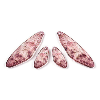 Transparent Resin Wing Earrings Pendants FIND-TAC0006-58A-1