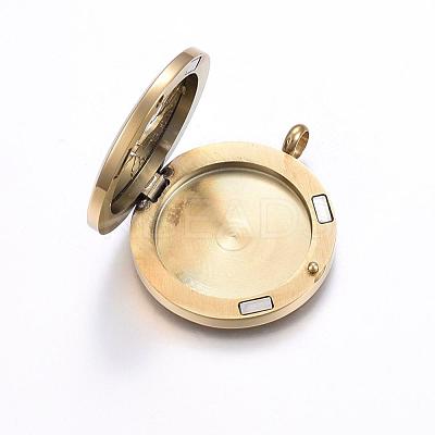 304 Stainless Steel Magnetic Diffuser Locket Pendants STAS-O103-33G-1