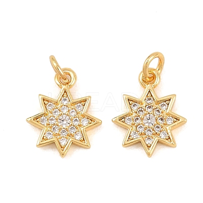 Brass Micro Pave Cubic Zirconia Charms KK-F927-09B-G-1