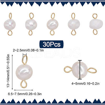30Pcs Natural Cultured Freshwater Pearl Connector Charms FIND-SC0005-40-1
