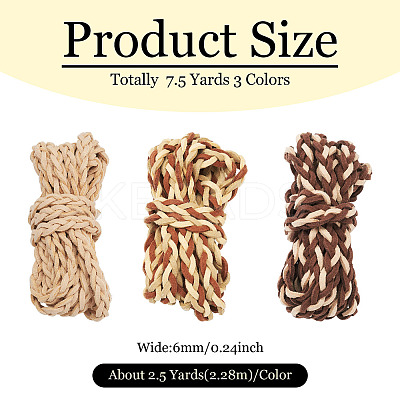 7.5 Yards 3 Colors  Braided Flat Faux Suede Cord LW-TA0001-04-1