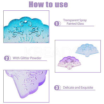 70Pcs 7 Colors Transparent Spray Painted Glass Pendants GLAA-DC0001-19-1