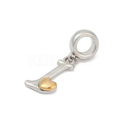 Brass European Dangle Charms LS-KK-Z097-01I-GP-1