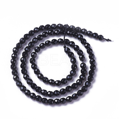 Natural Dyed & Heated Black Onyx Beads Strands X-G-F596-28-2mm-1