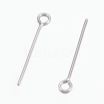 Tarnish Resistant 304 Stainless Steel Eye Pins STAS-O105-01P-0.6x20mm-1