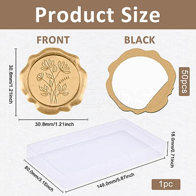 50Pcs Adhesive Wax Seal Stickers DIY-CA0006-16D-1