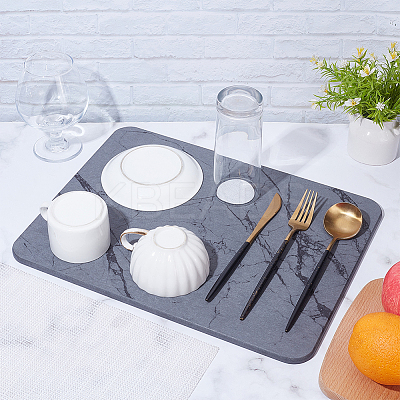Rectangle Diatomaceous Earth Bathroom Mat AJEW-WH0270-779-1