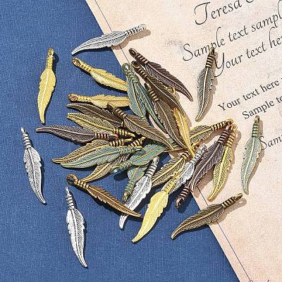 120Pcs 6 Colors Tibetan Style Alloy Pendants FIND-YW0006-89-1