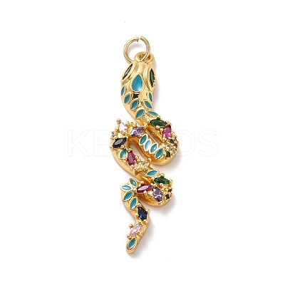 Rack Plating Brass Micro Pave Cubic Zirconia Pendants KK-A160-12G-1