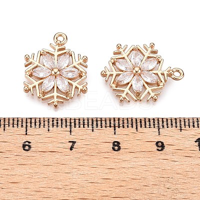Christmas Brass Micro Pave Cubic Zirconia Pendants KK-R111-009-B01G-1
