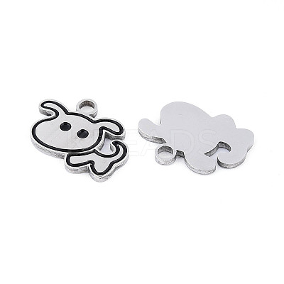 304 Stainless Steel with Enamel Pendants STAS-T073-24P-1