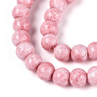 Baking Paint Glass Beads Strands X-DGLA-N016-6mm-02-1