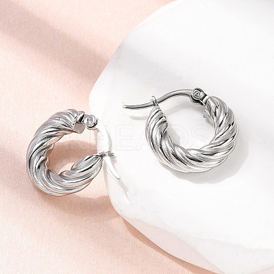 304 Stainless Steel Twist Ring Hoop Earrings EJEW-Z146-01P-01-1