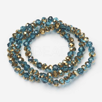 Electroplate Transparent Glass Beads Strands X-EGLA-A034-T6mm-O03-1
