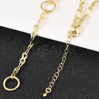 Brass 8 Link Chain Y Lariat Necklaces NJEW-H087-02G-1