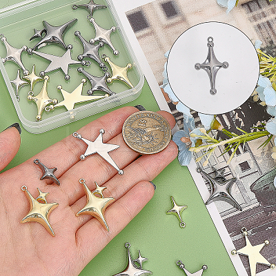 24Pcs 12 Style Rack Plating Alloy Pendants PALLOY-CA0002-42-1