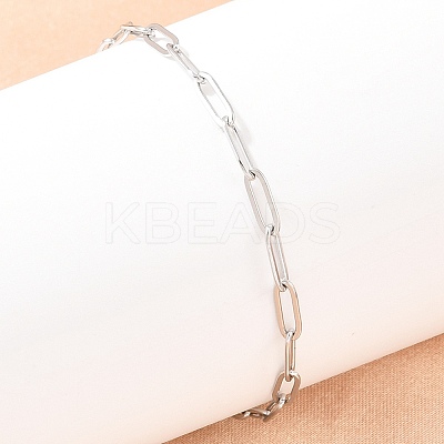 201 Stainless Steel Paperclip Chains Bracelets for Women LS-BJEW-G767-01E-P-1