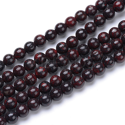 Natural Bloodstone Beads Strands G-R412-06-10MM-1