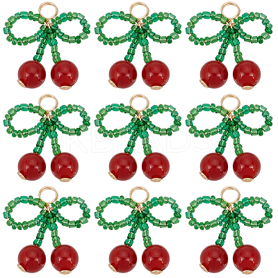 16Pcs Glass Seed Beads Pendants FIND-SC0014-44-1