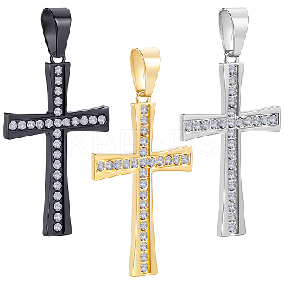 3Pcs 3 Colors 304 Stainless Steel Pendants STAS-BBC0007-18-1