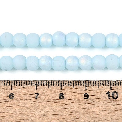 Frosted Opaque Glass Beads Strands GLAA-T032-P6mm-MBB10-1