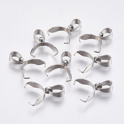Non-Tarnish 201 Stainless Steel Pinch Bails X-STAS-G174-12P-1