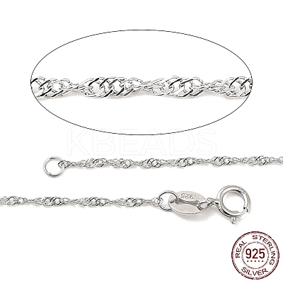 925 Sterling Silver Rope Chains Necklaces STER-E007-2D-1