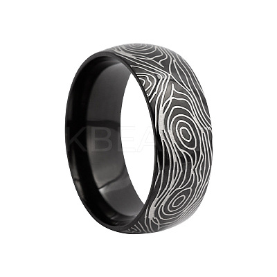 Annual Ring Pattern 201 Stainless Steel Finger Rings FS-WG7658E-13-1