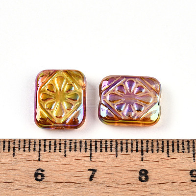 UV Plating Iridescent Opaque Acrylic Beads OACR-T028-34-1