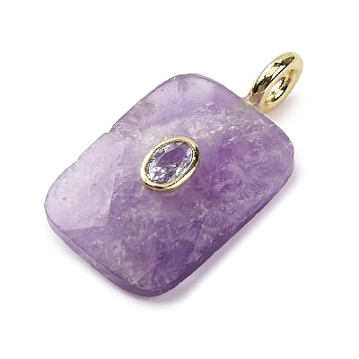 Natural Amethyst Faceted Pendants G-B186-01G-02-1