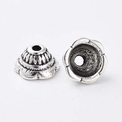 Tibetan Style Flower Bead Caps X-LF11244Y-1