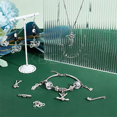 80Pcs 8 Style Golf Theme Tibetan Style Alloy Pendants FIND-AR0001-89-1