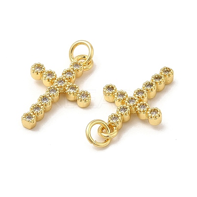 Brass Micro Pave Cubic Zirconia Pendants KK-E068-VB256-1