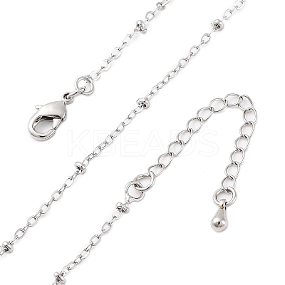 Brass Satellite Chains Necklaces for Women NJEW-D302-61P-1