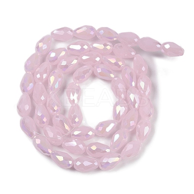 Opaque Solid Color Electroplate Glass Beads Strands EGLA-N013-J10mm-B01-1
