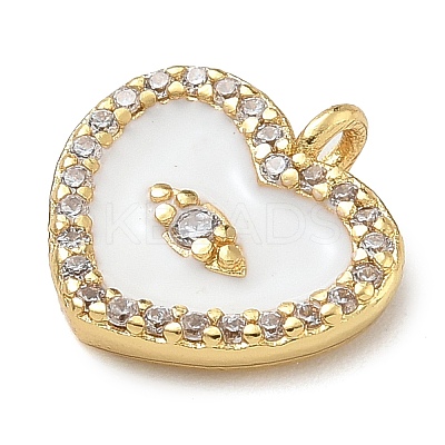 Rack Plating Brass Micro Pave Clear Cubic Zirconia with Enamel Charms KK-G515-12A-1