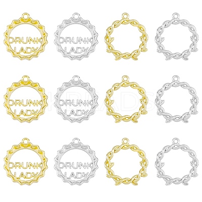 32Pcs 4 Styles Rack Plating Alloy Pendants FIND-FH0006-94-1