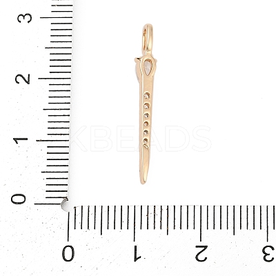 Brass Micro Pave Cubic Zirconia Pendants KK-Q096-04B-G-1