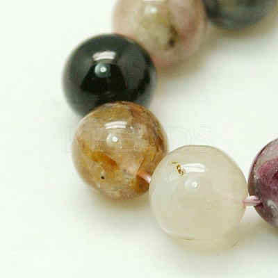 Natural Multicolor Tourmaline Beads strands G-C076-8mm-10-1