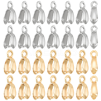40Pcs 2 Style Brass Ice Pick Pinch Bails KK-BC0009-86-1