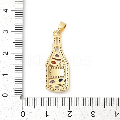 Brass Pave Cubic Zirconia Pendants KK-U062-62G-1
