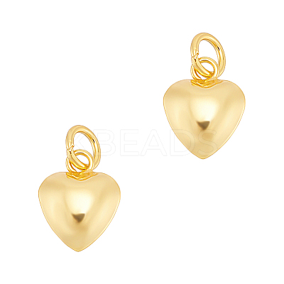 2Pcs 925 Sterling Silver Puffed Heart Charms with Jump Rings STER-UN0001-61G-1